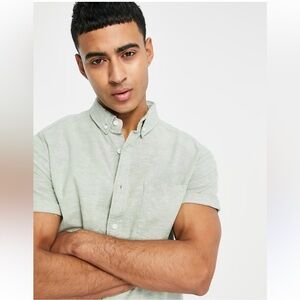 Sage Linen button down Shirt